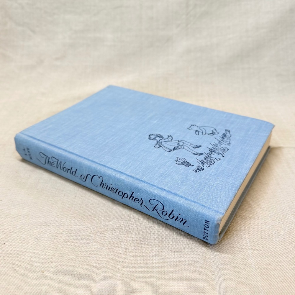 The World of Christopher Robin Book A A Milne Vintage Blue Hardcover Dutton